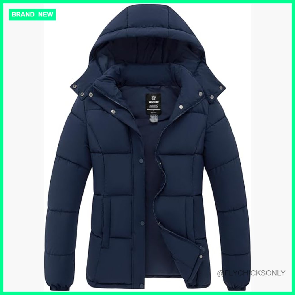 Lightweight Puffer Jacket With Removable Hood, Slim Fit Winter Coat
